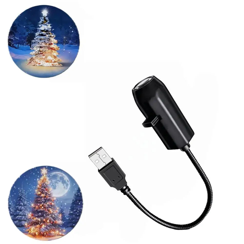 Christmas Projector Light With Xmas Tree 360° Rotatable USB-Powered LED