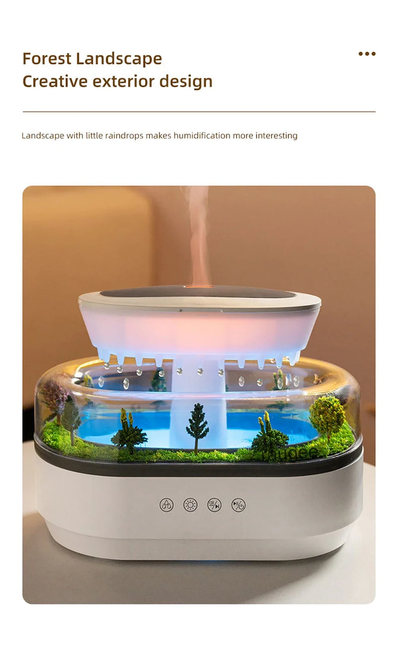 Aesthetic Cloud Humidifier.. LED Rain Diffuser Lamp