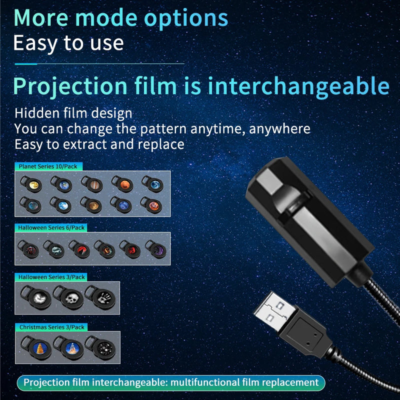 USB Mood Light Projector for Bedroom or Home Moon Lamp