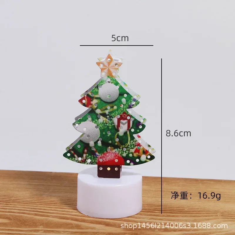 LED Electronic Candle Lights Christmas Trees Santa Claus Snowmen