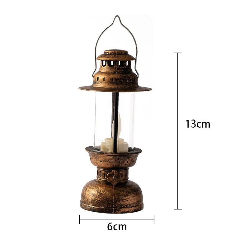 Battery Operated Oil Lamp Retro LED Night Light Portable