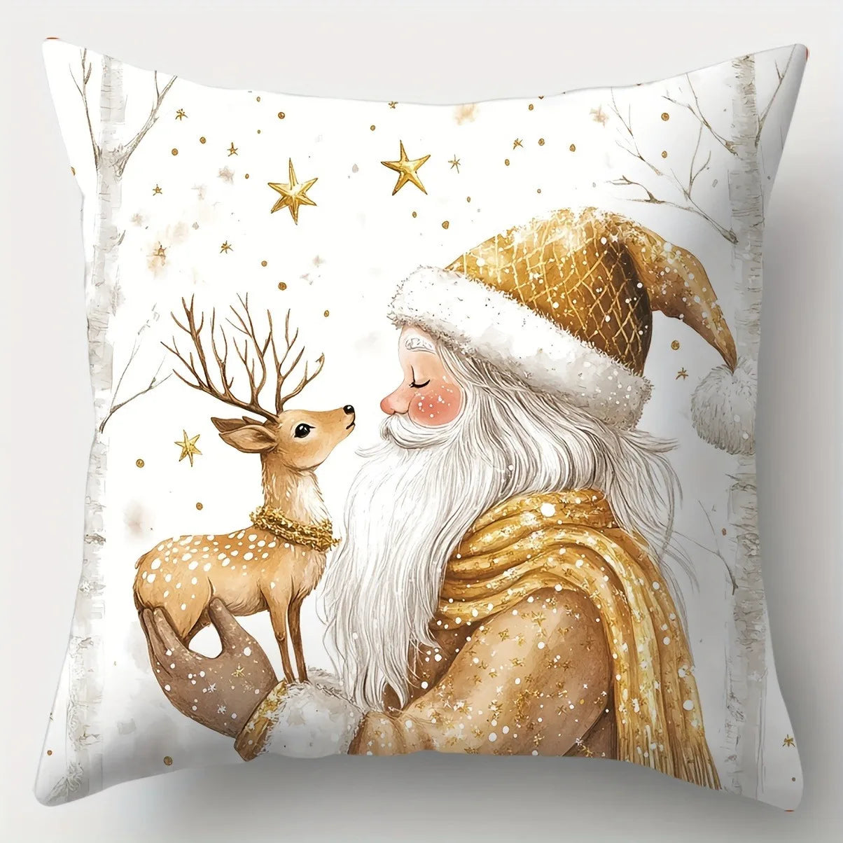 Christmas Pillow Set featuring snow forest and holiday character patterns