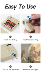 Moon and Planet Projector Mini LED Night Light Lamp