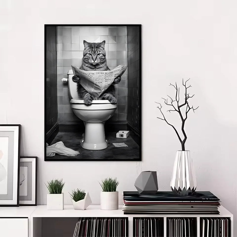 Funny Animal Bathroom Poster | Modern & Waterproof HD Wall Art