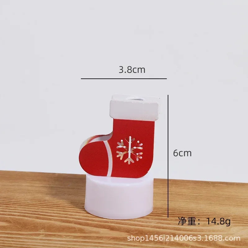 LED Electronic Candle Lights Christmas Trees Santa Claus Snowmen