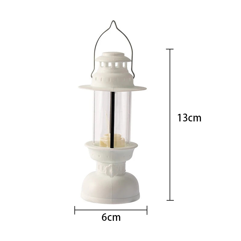Battery Operated Oil Lamp Retro LED Night Light Portable