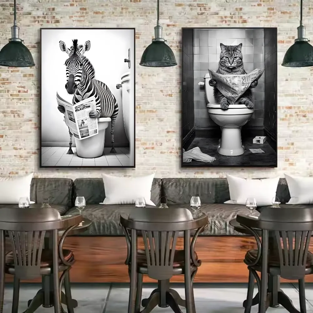 Funny Animal Bathroom Poster | Modern & Waterproof HD Wall Art