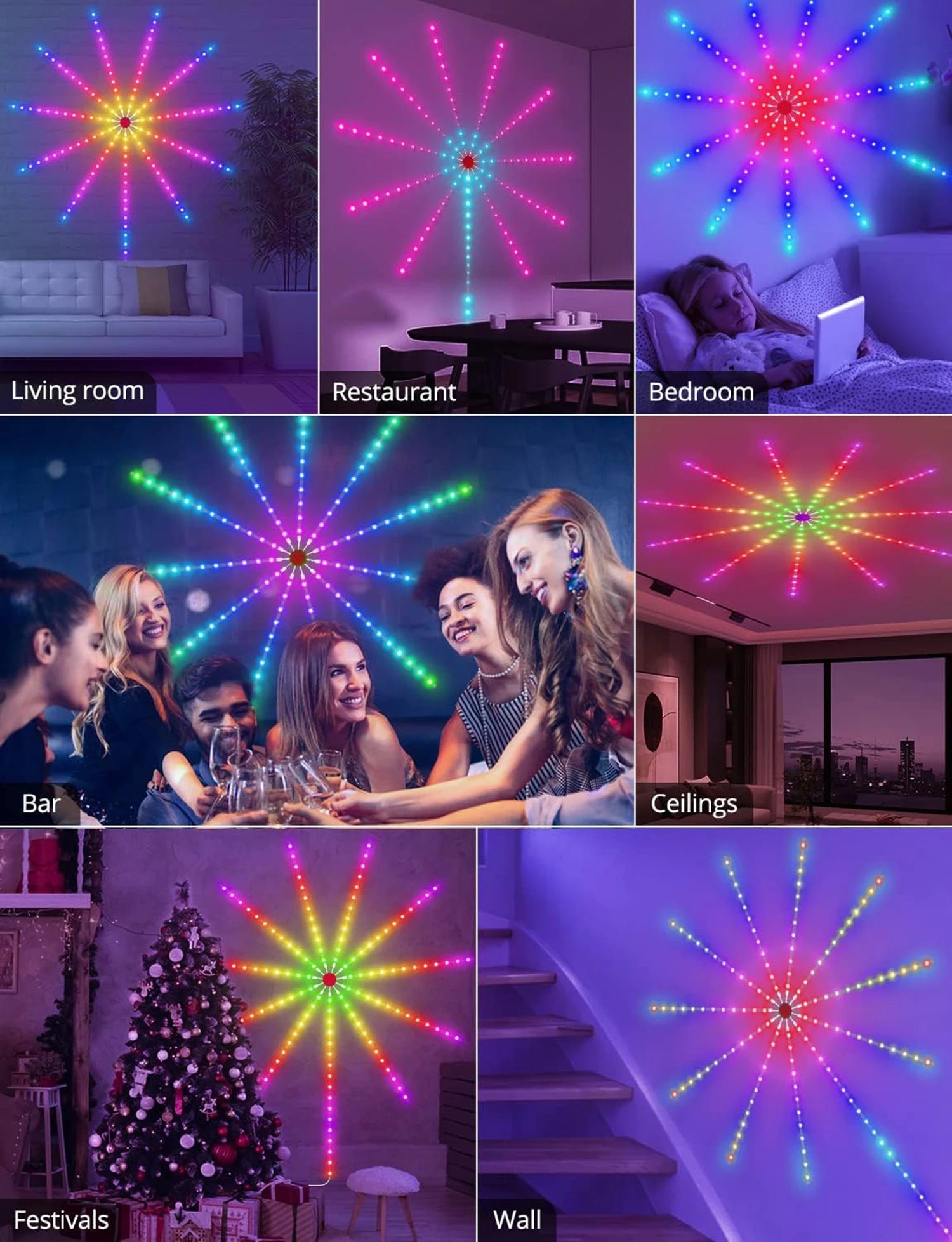 2025 Christmas Light Smart Fairy Firework Bluetooth Light Strip F