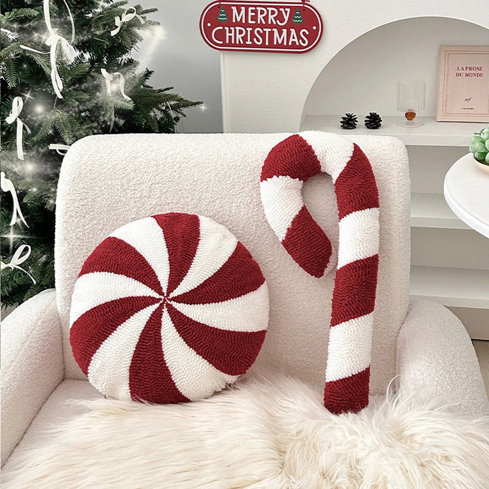 Christmas Candy Pillow with Stuffing Fluff Knitted