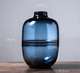 Minimalist Glass Vase – Nordic Blue & Black Home Décor Accent