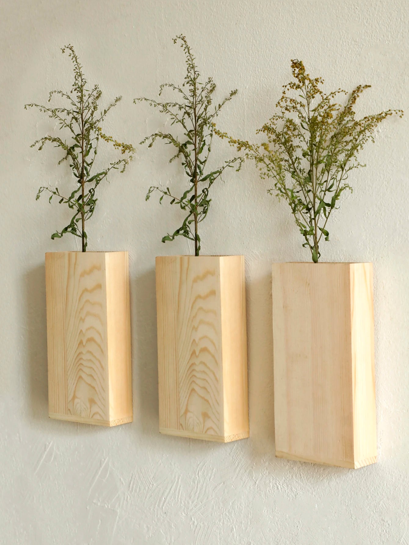 Rustic Wall Mounted Vases | Minimalist Wooden Flower Holders for Modern Farmhouse Decor