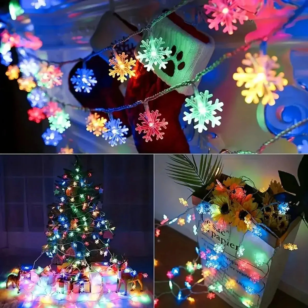 Christmas Snowflake String Light Indoor & Outdoor Hanging Decorative