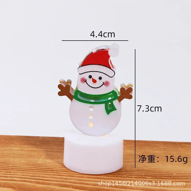 LED Electronic Candle Lights Christmas Trees Santa Claus Snowmen