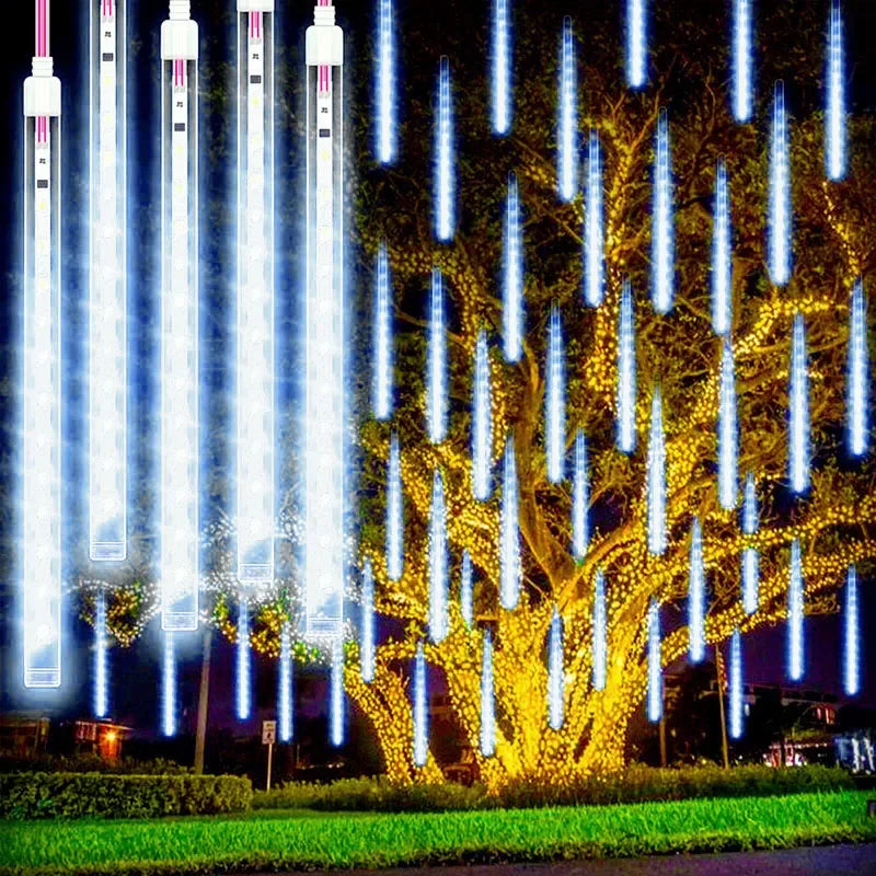 Christmas Lights Outdoor 8 Tubes Meteor Shower Lights