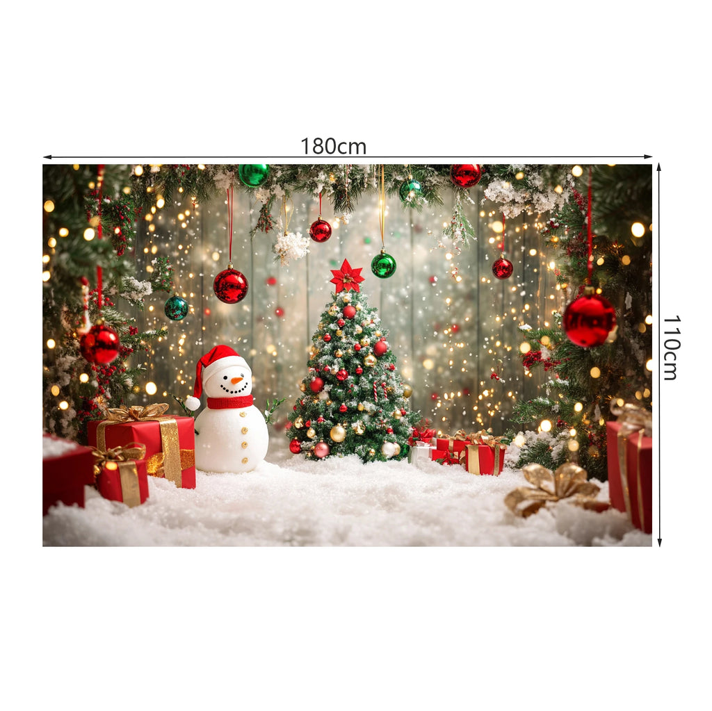 Christmas Decoration 2025 Photography Background Christmas Tree Snowman Photo Background Xmas Party Supplies Home Wall Banner