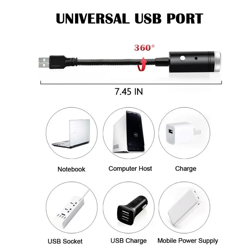 USB Star Projector LED Galaxy Light with Adjustable Modes