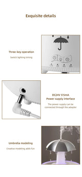 Rotating Umbrella Humidifier Water Drop Mute Air Desktop
