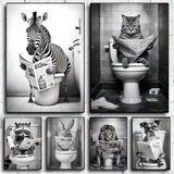 Funny Animal Bathroom Poster | Modern & Waterproof HD Wall Art