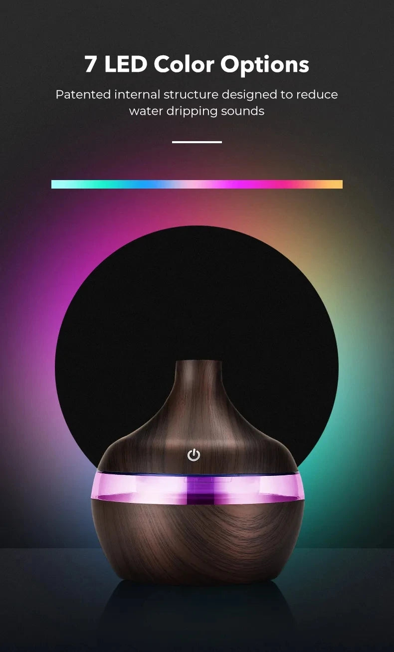 Ultrasonic Aroma Diffuser Wood Grain Electric Essential Oil