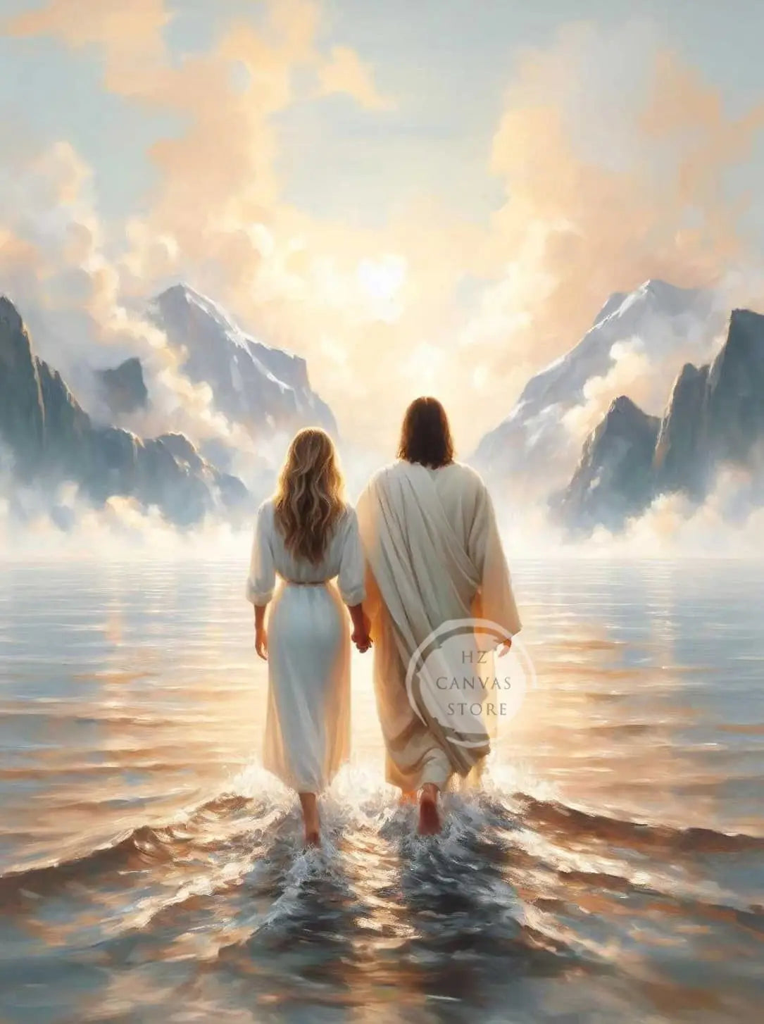 Modern Christian Jesus Children Art Poster