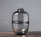 Minimalist Glass Vase – Nordic Blue & Black Home Décor Accent