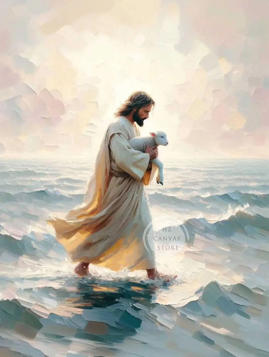 Modern Christian Jesus Children Art Poster