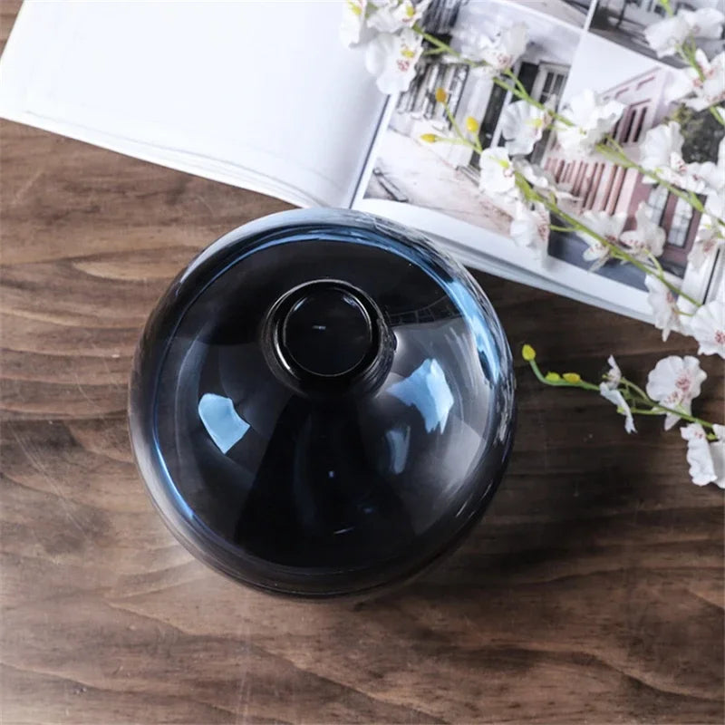 Minimalist Glass Vase – Nordic Blue & Black Home Décor Accent