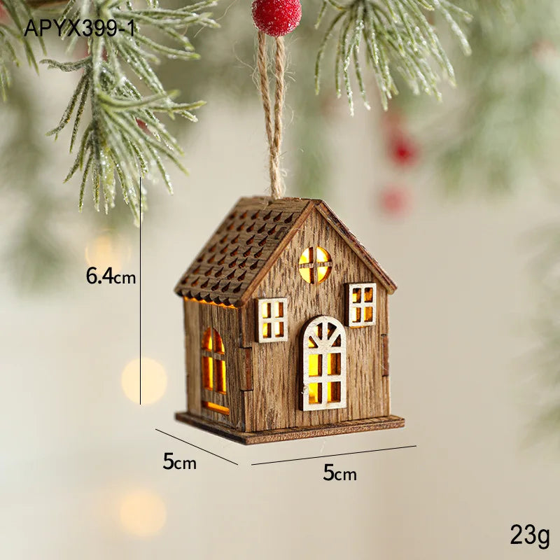 Christmas LED Light Wooden House Luminous