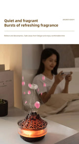 Glacier Lava Humidifier with 7-Color LED, Realistic Flame, Aroma Diffuser