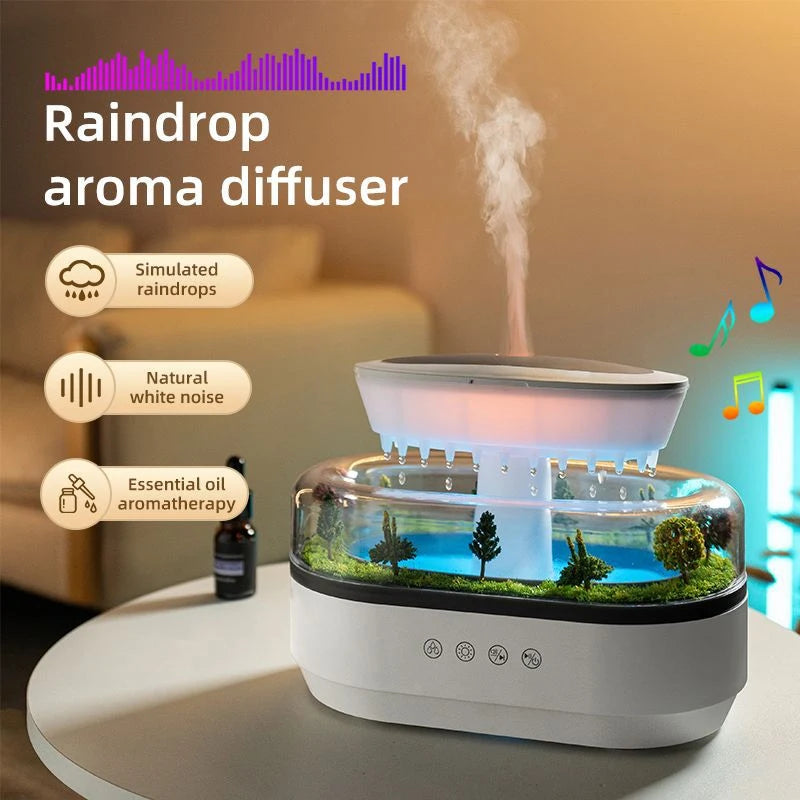 Aesthetic Cloud Humidifier.. LED Rain Diffuser Lamp