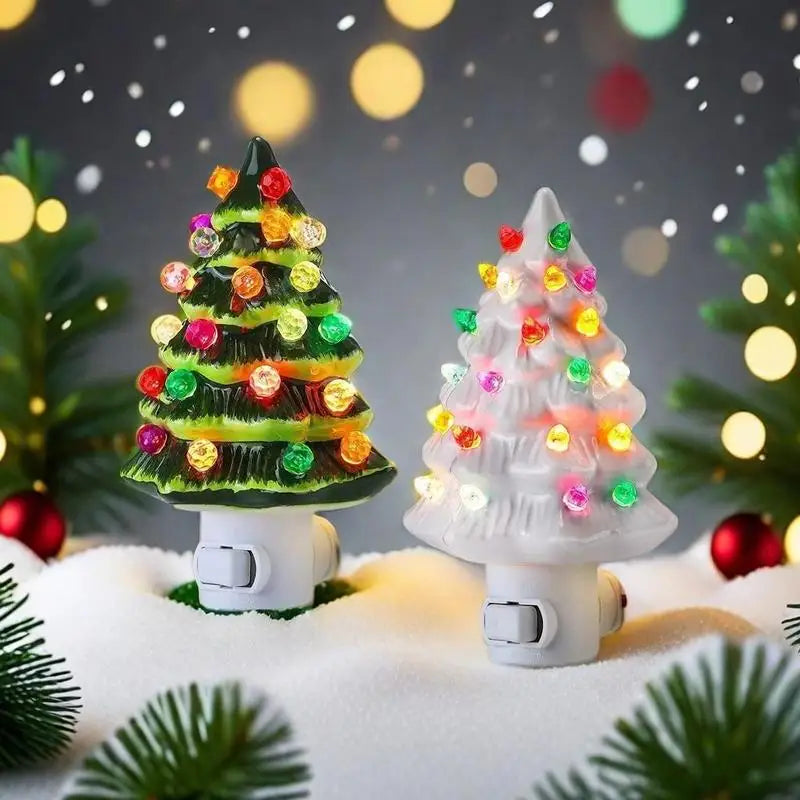 Christmas Tree Night Lamp Electric US Plug LED For Halloween Christmas Room Decoration Cute Children's Night Light Holiday Gifts