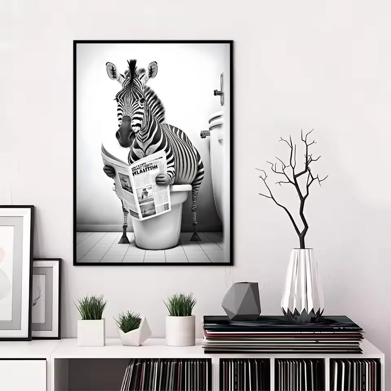 Funny Animal Bathroom Poster | Modern & Waterproof HD Wall Art