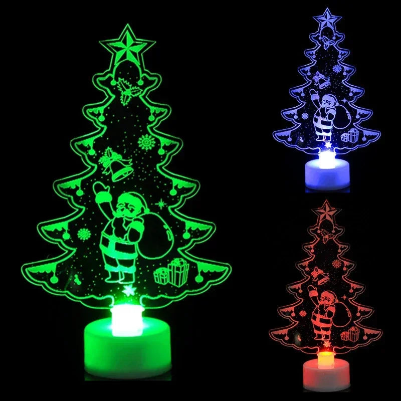 LED Mini Night Lights Colorful Flashing Lights Snowman Lamp