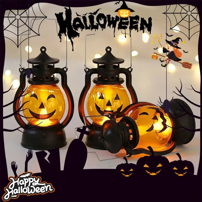 Halloween Pumpkin Ghost Lamp LED DIY Spooky Decor