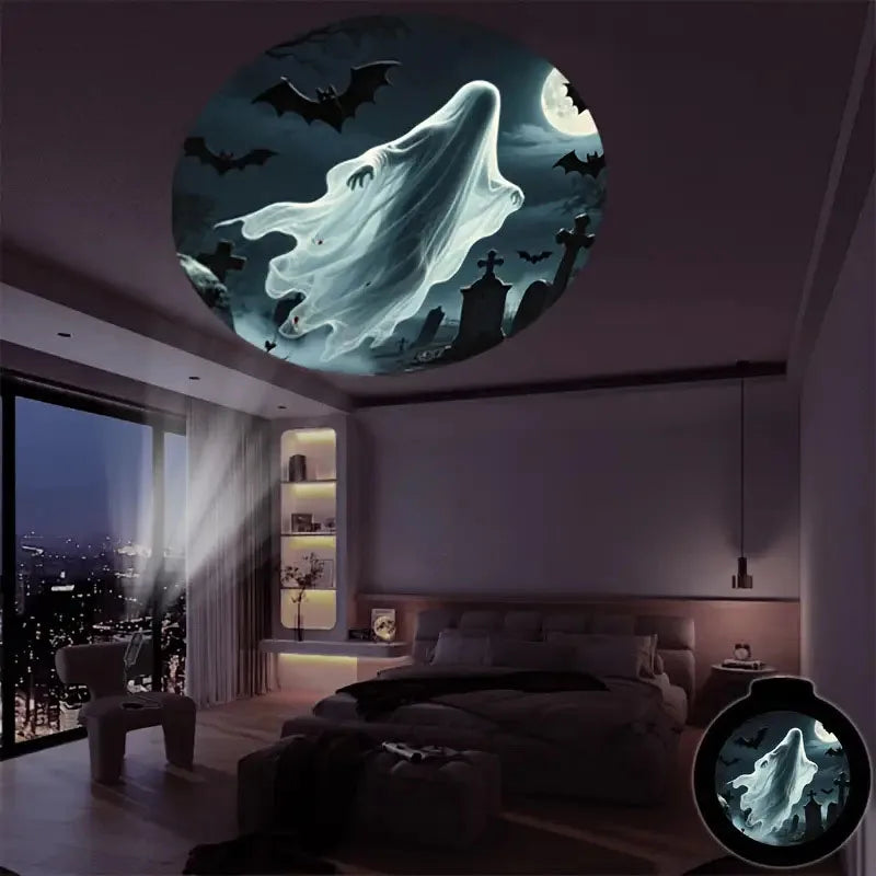 Rotating LED Halloween Night Light for Bedroom or Home