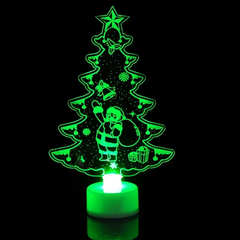 LED Mini Night Lights Colorful Flashing Lights Snowman Lamp