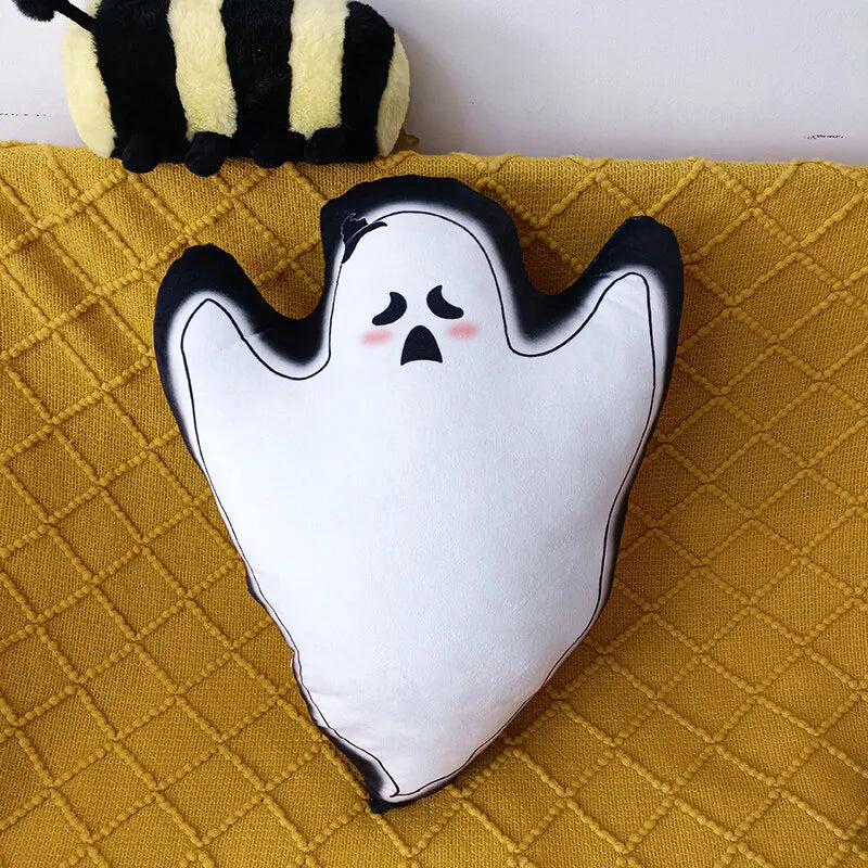 Spooky Soft Ghost & Pumpkin Cushion for Halloween Decor