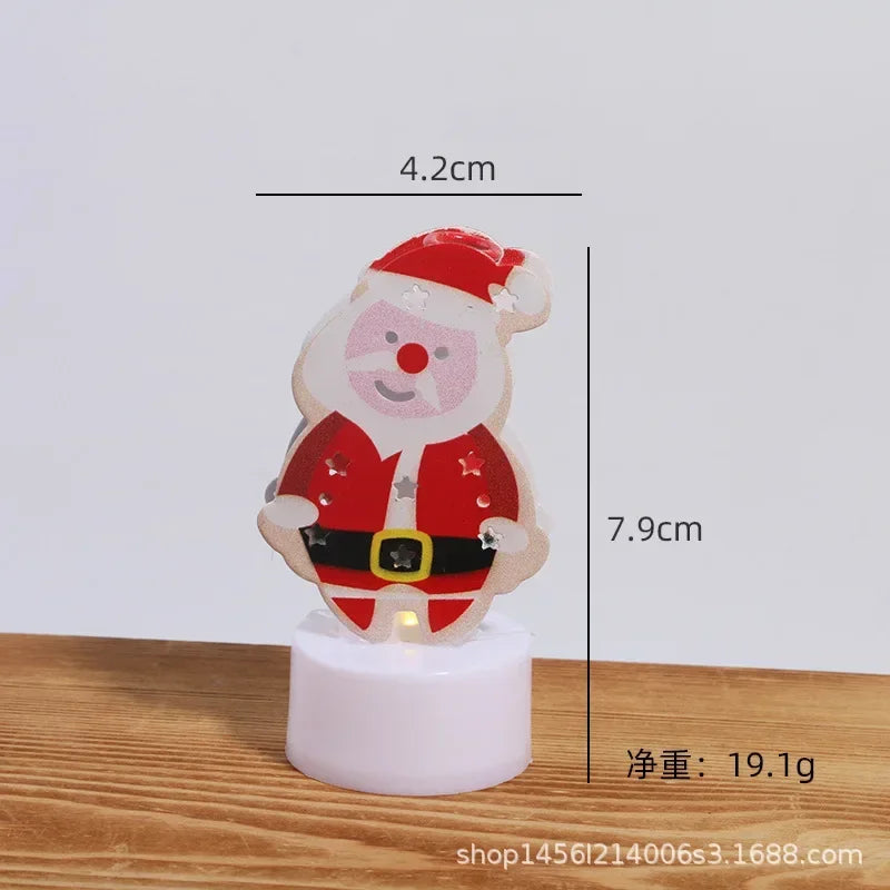 LED Electronic Candle Lights Christmas Trees Santa Claus Snowmen
