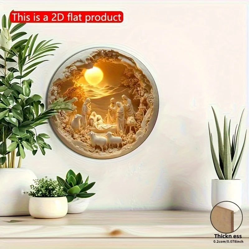 Christmas wall decorations, the Virgin Mary, Joseph, the young Jesus and the shepherd