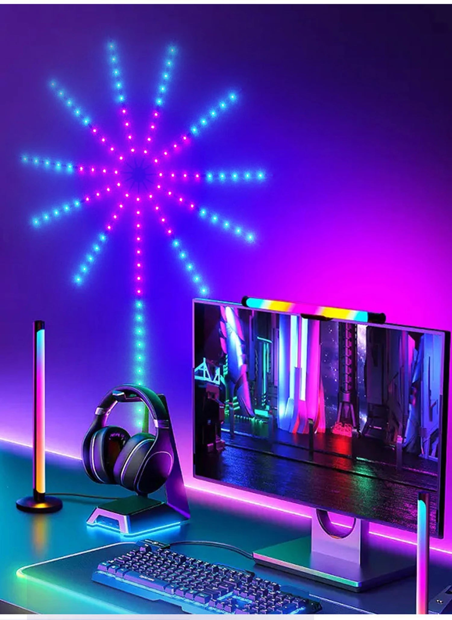 2025 Christmas Light Smart Fairy Firework Bluetooth Light Strip F