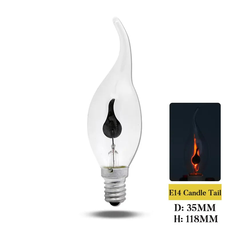 4-Pack Decorative LED Candle Bulbs Flickering Flame Effect