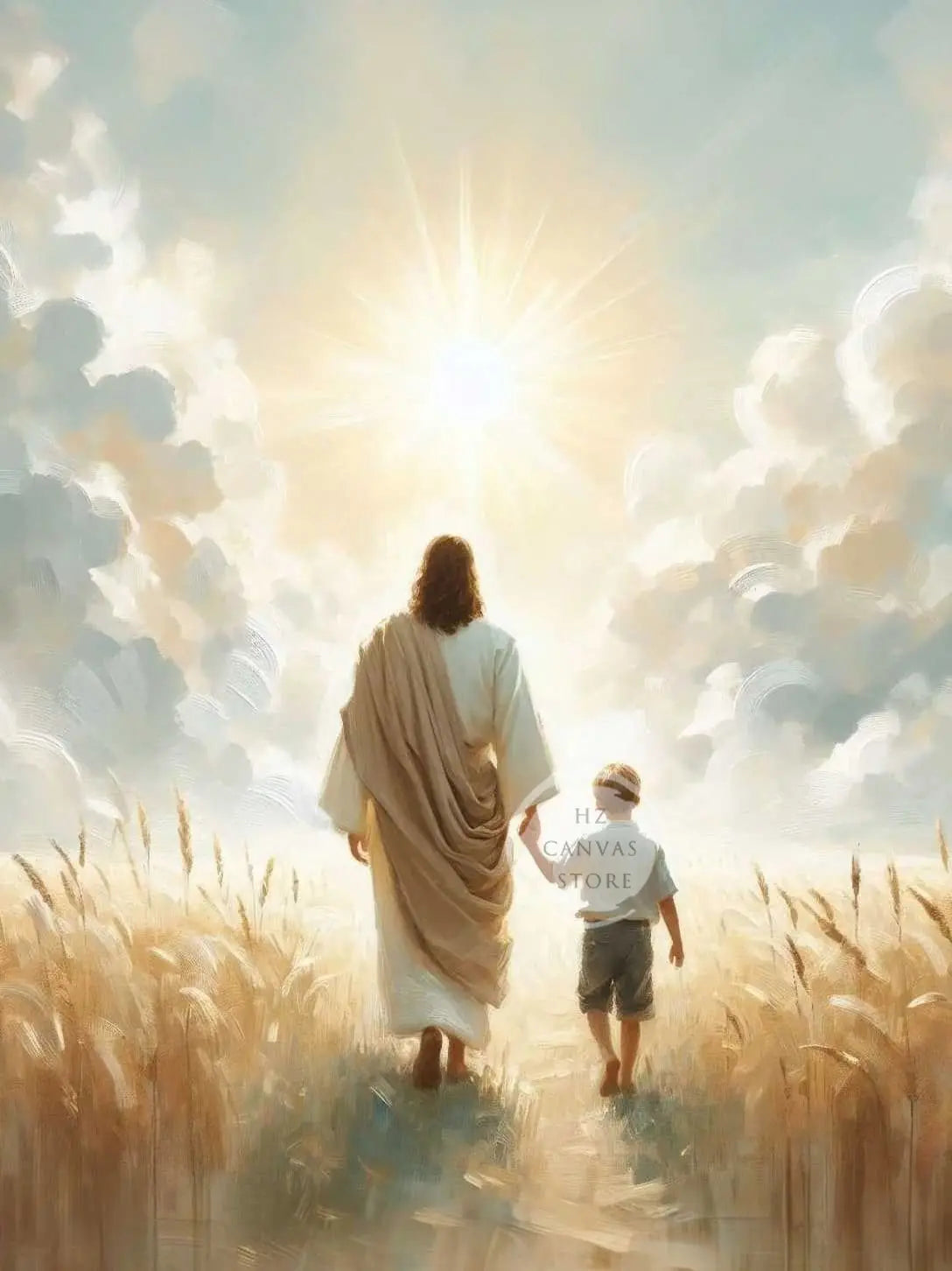 Modern Christian Jesus Children Art Poster