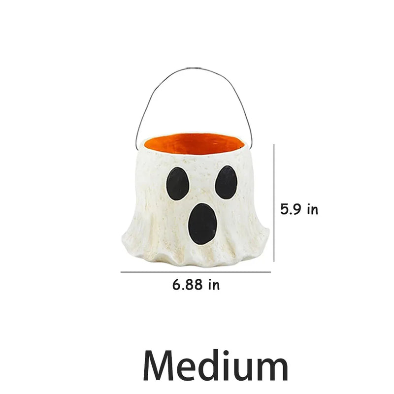 Spooky Chic Ghost Bucket | Resin Candy Bowl, Vase & Halloween Planter