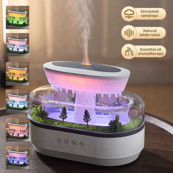Aesthetic Cloud Humidifier.. LED Rain Diffuser Lamp
