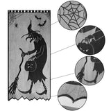 Gothic Black Lace Door Curtain | Spider, Witch & Bat Halloween Decor