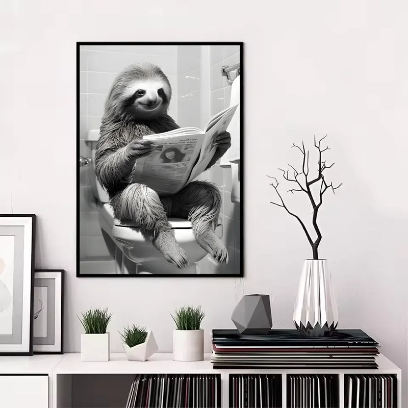 Funny Animal Bathroom Poster | Modern & Waterproof HD Wall Art