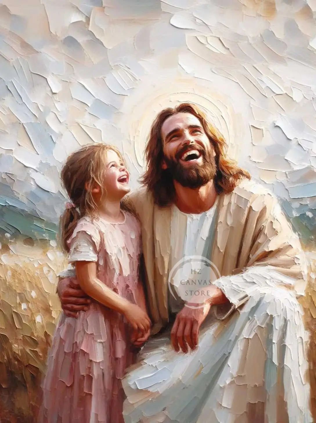 Modern Christian Jesus Children Art Poster