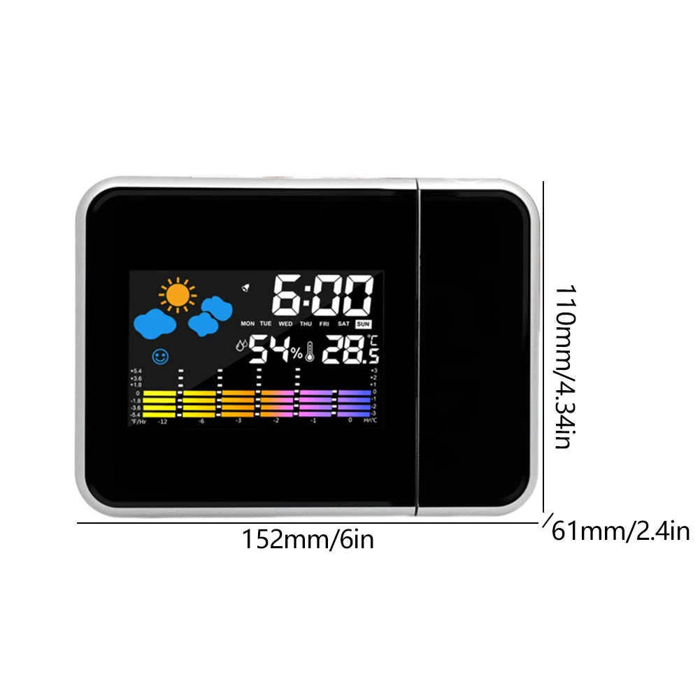 Adjustable LED Digital Projection Clock with Alarm & Temp
