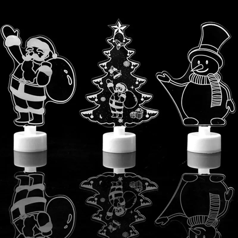 LED Mini Night Lights Colorful Flashing Lights Snowman Lamp