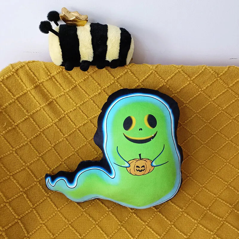 Spooky Soft Ghost & Pumpkin Cushion for Halloween Decor